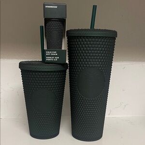 Starbucks Forest Green Textured Tumbler Duo